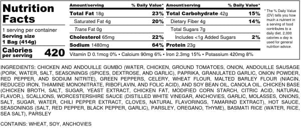 Cajun Gumbo - Nutrition Label-4