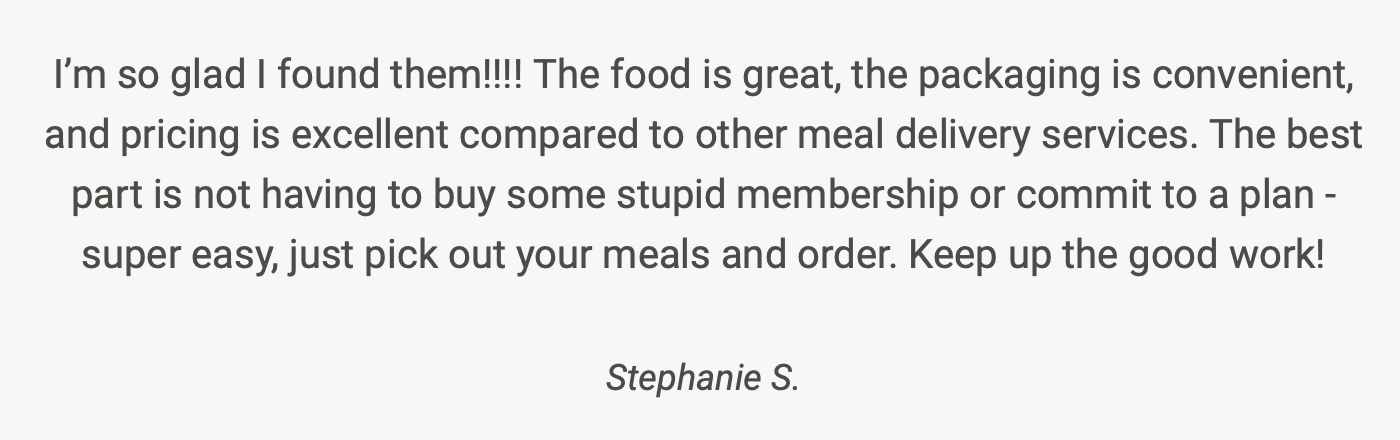 EatFlavorly No Subscription Testimonials - Stephanie
