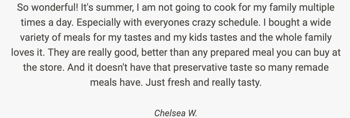 EatFlavorly No Subscription Testimonials - Chelsea